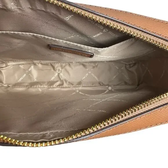 Michael Kors Jet Set Large Logo Crossbody Bag Brown MK Chain Strap - Picture 8 of 14